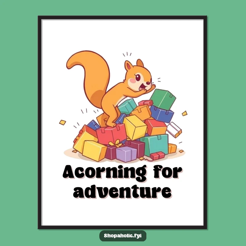 Funny Free Printable Wall Art: Squirrel Box Chase Humor, Downloadable Art!