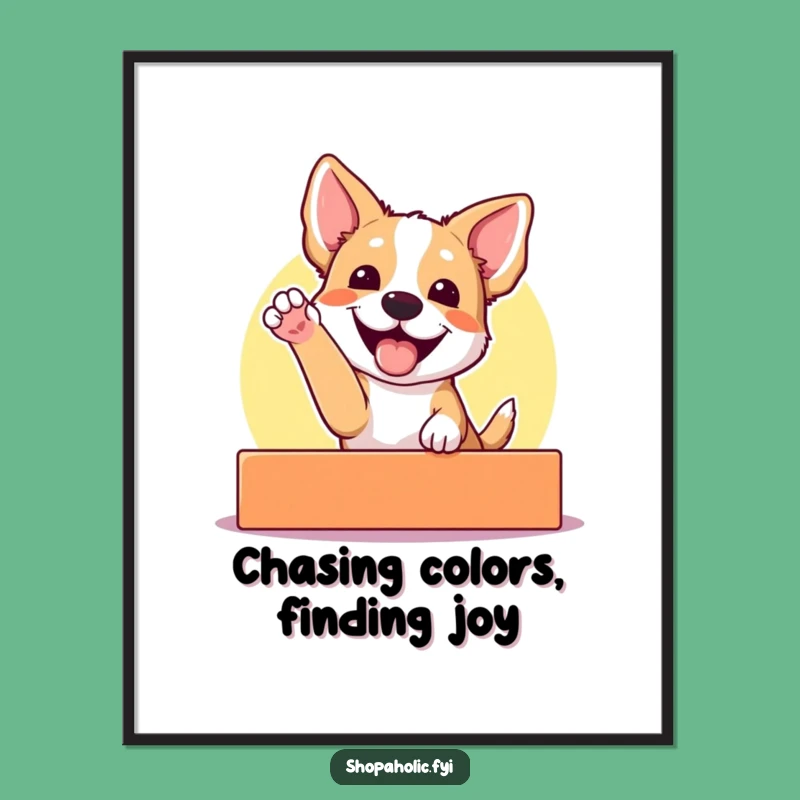 Free Printable Wall Art: Dog's Colorful Delight, Funny Canine Decor, DIY Downloadable