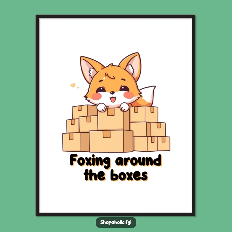 Free Printable Wall Art: Fox Behind Boxes Humor, Hilarious Decor