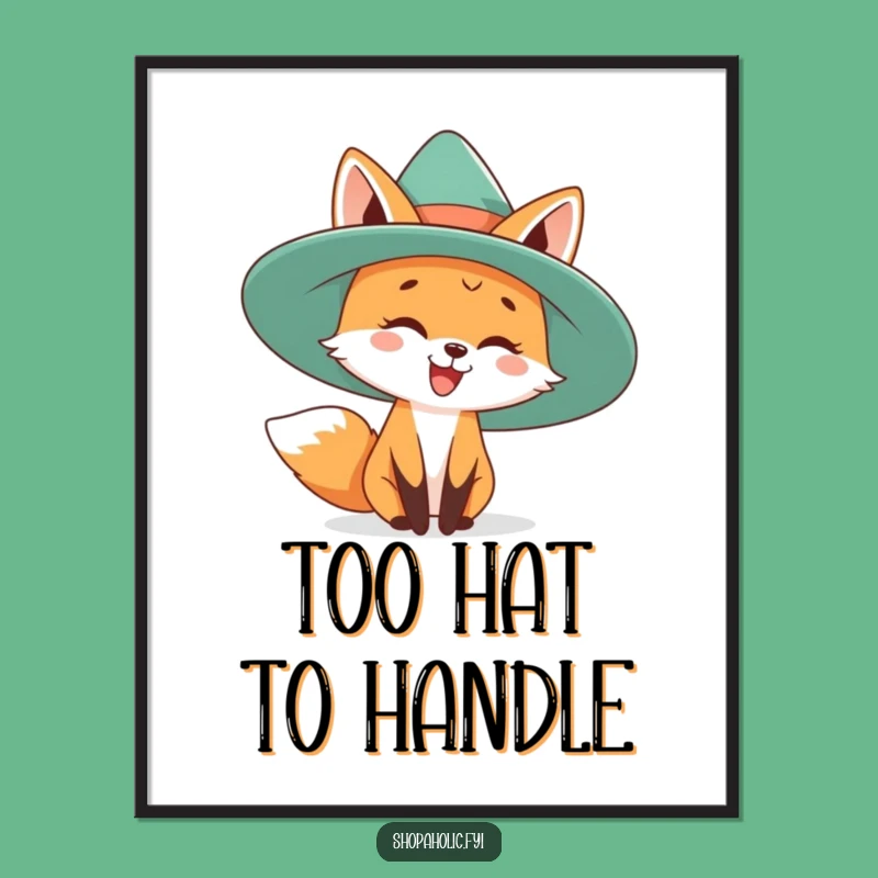 Free Printable Wall Art: Fox's Big Hat Style, Quirky Downloadable Decor