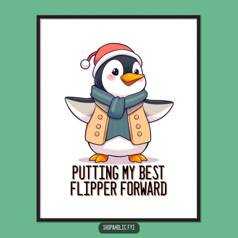 Free Printable Wall Art: Penguin Fashion Icon, Downloadable Decor!