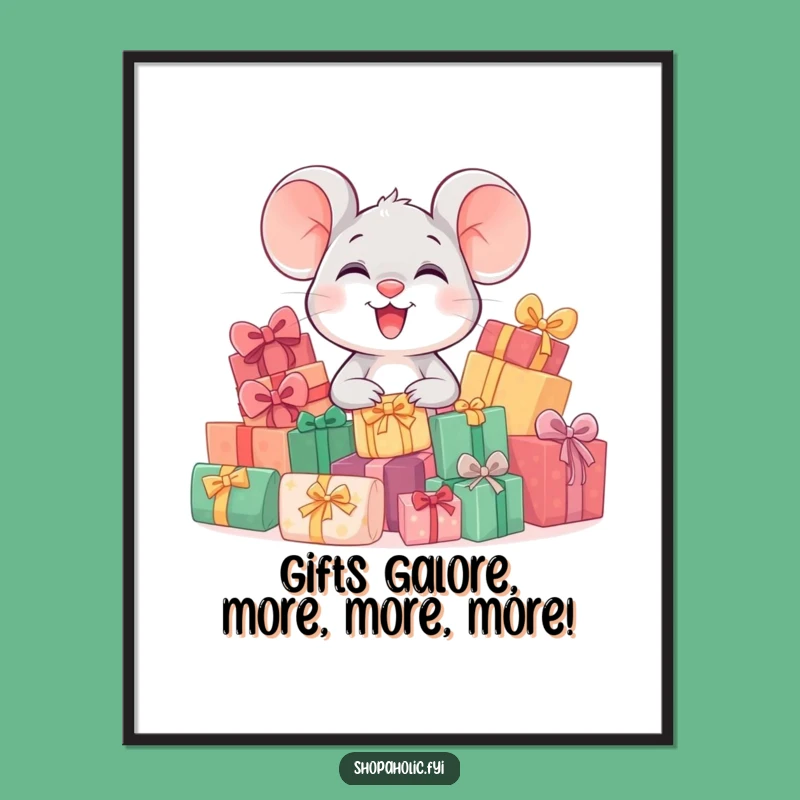 Funny Free Printable Mouse Wall Art: Giggling Gift Pile Downloadable Decor Humor