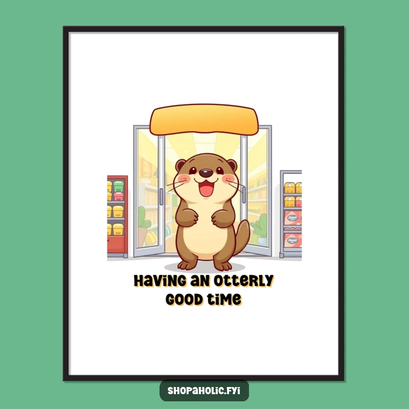 Free Printable Wall Art: Humorous Otter Shopping Spree, Downloadable Decor!