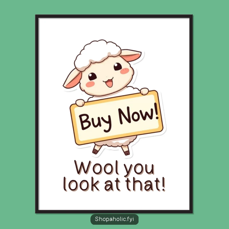 Funny Free Printable Wall Art: Eager Sheep Buy Now Downloadable Poster