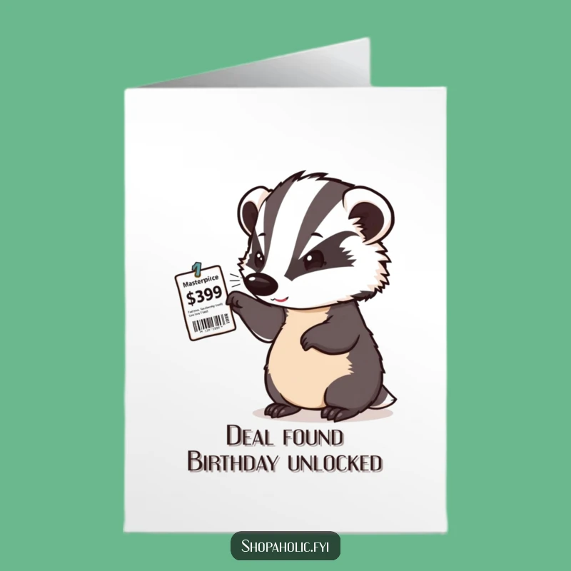 Free Printable Birthday Card: Badger's Deal Hunter, Hilarious Downloadable Gift!
