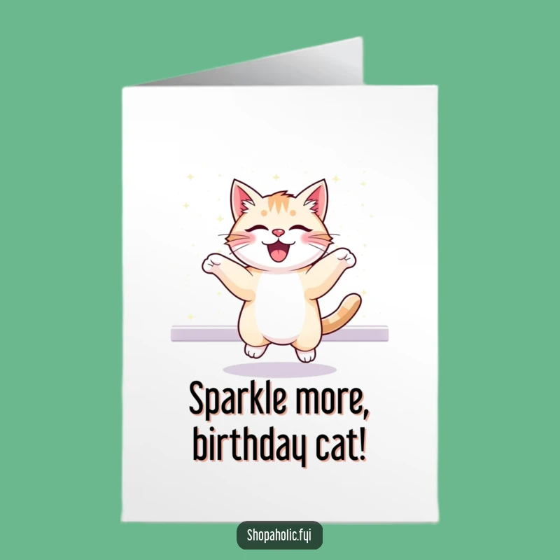 Free Printable Birthday Card: Cat's Sparkle Party, Fun Downloadable Gift