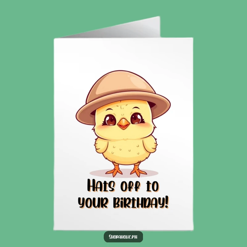 Free Printable Birthday Card: Chick in Big Hat, LOL Downloadable Gift