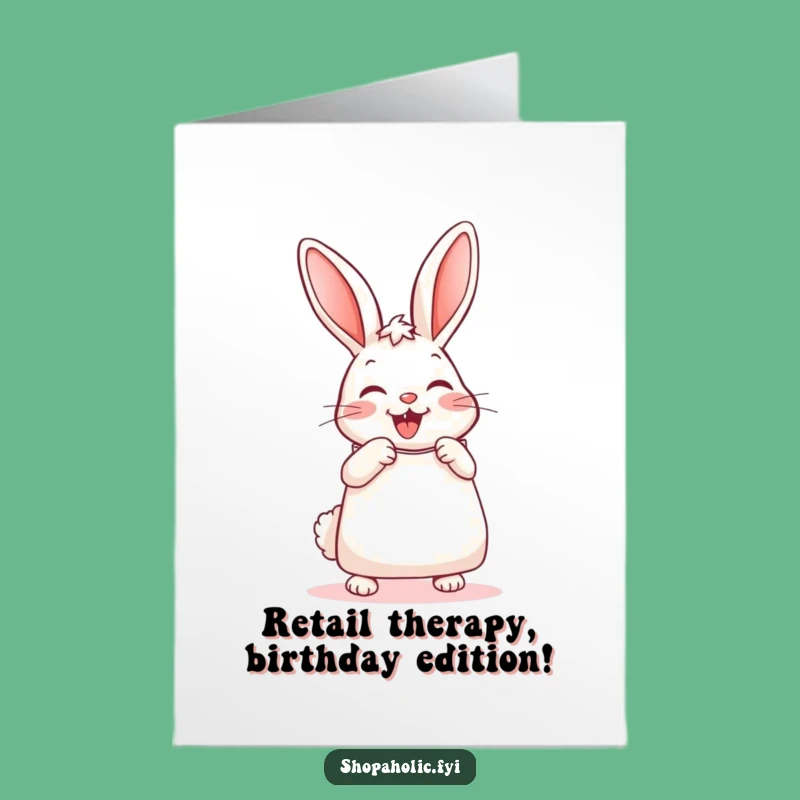 Free Printable Birthday Card: Funny Bunny Shopping Spree, Adorable Downloadable Gift