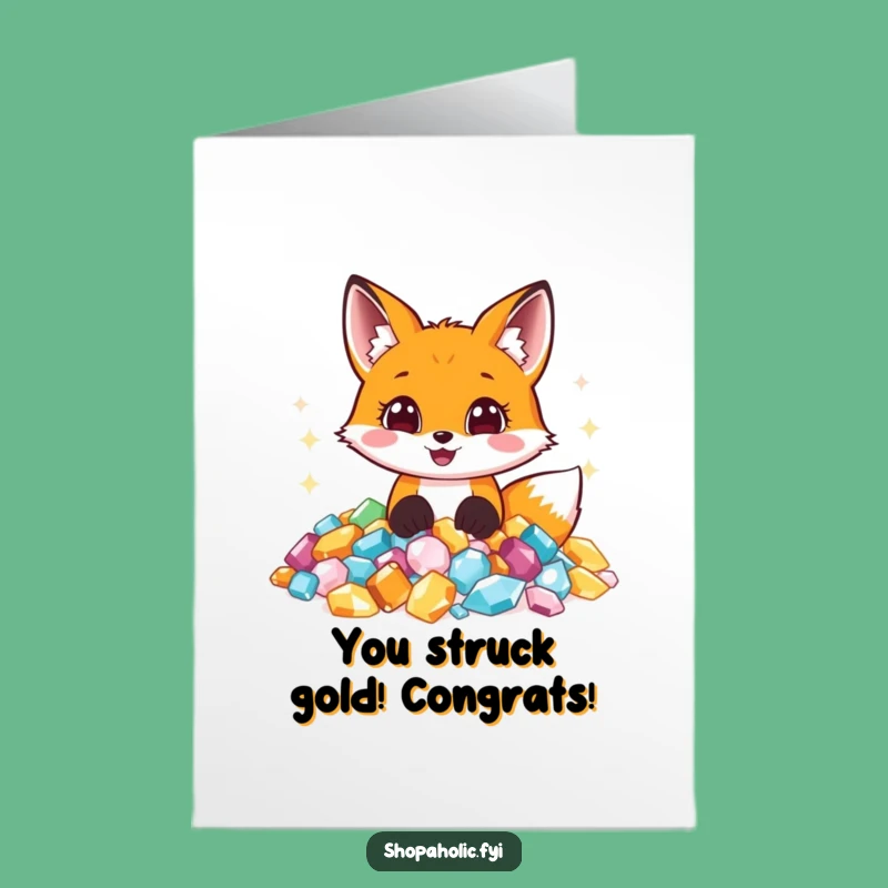 Free Printable Congrats Card: Fox's Jewel Discovery, Hilarious Downloadable Gift