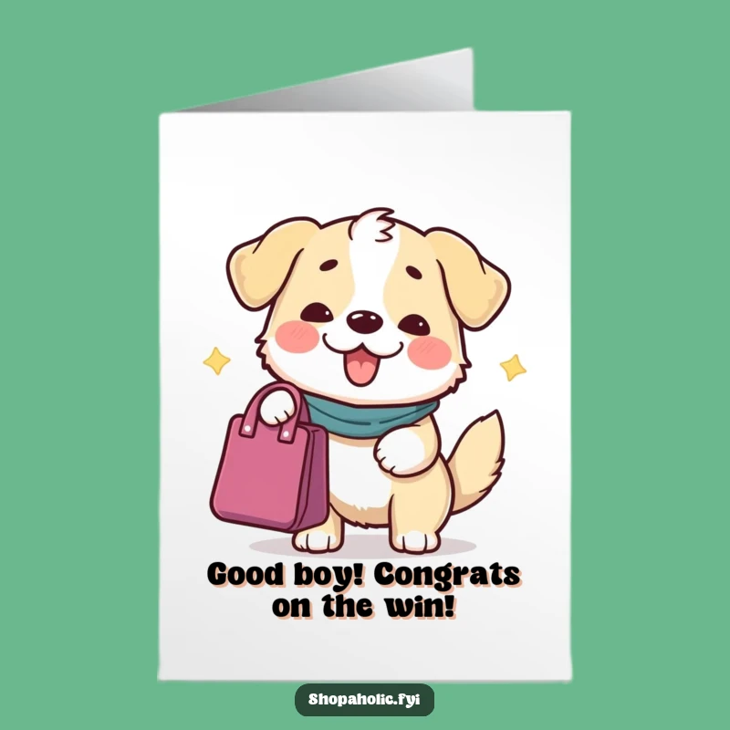 Free Printable Dog Card: Sharing the Spoils of Your Big Success!