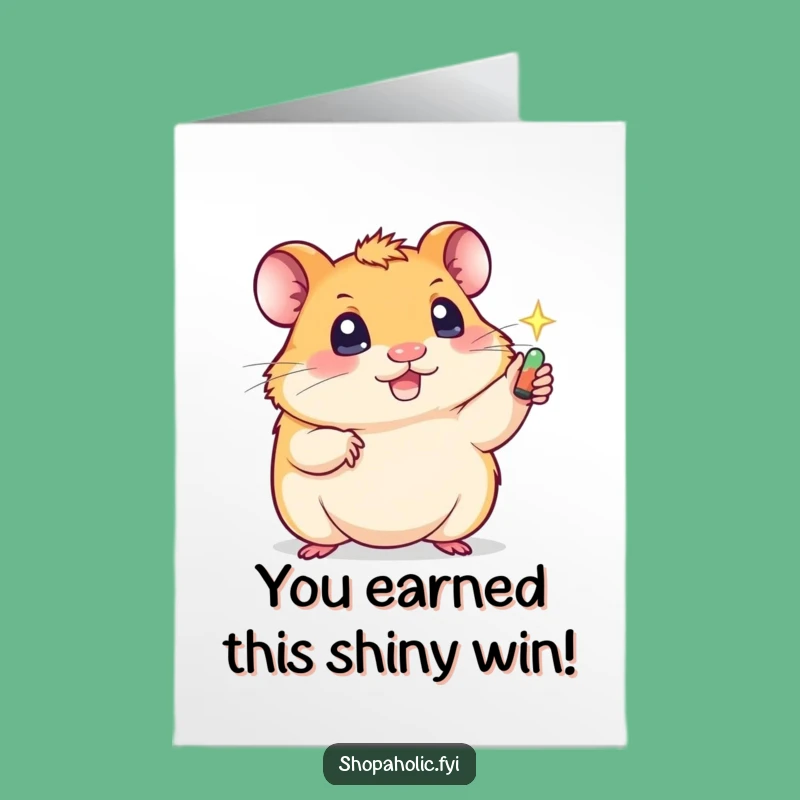 Free Printable Hamster Congrats Card: Hilarious Downloadable Gift for Any Win!