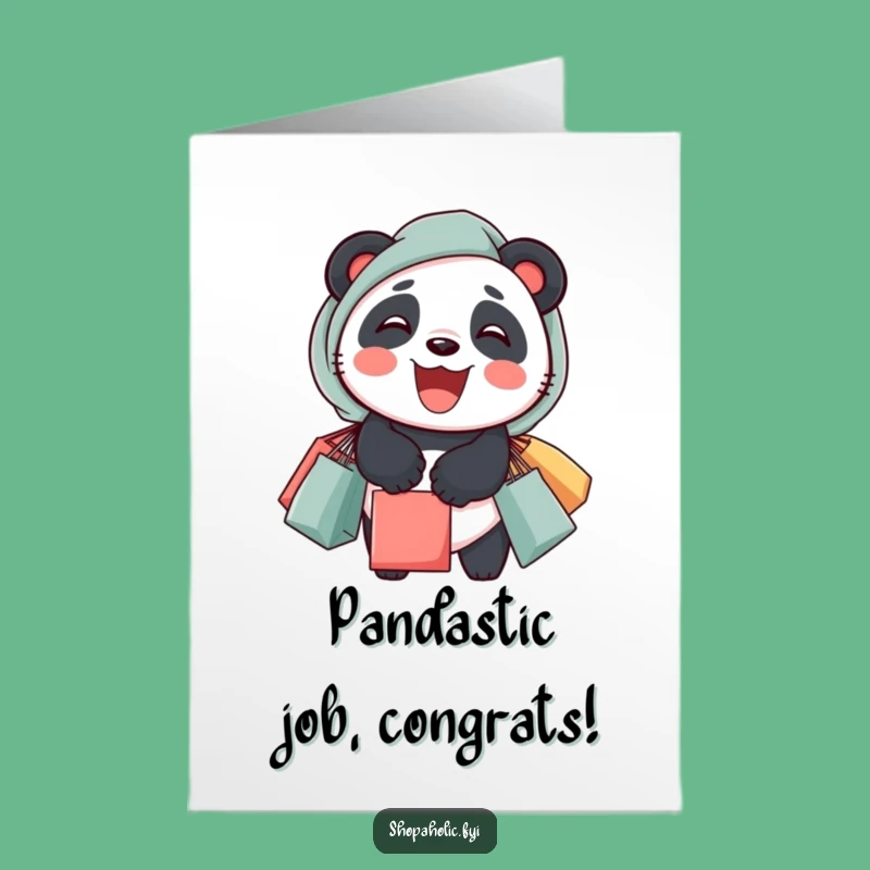 Hilarious Free Printable Congrats Card: Panda's Shopping Success, Print at Home!