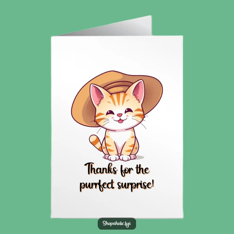 Free Printable Cat Thank You Card: Funny Downloadable Gift for a Chic Thanks!
