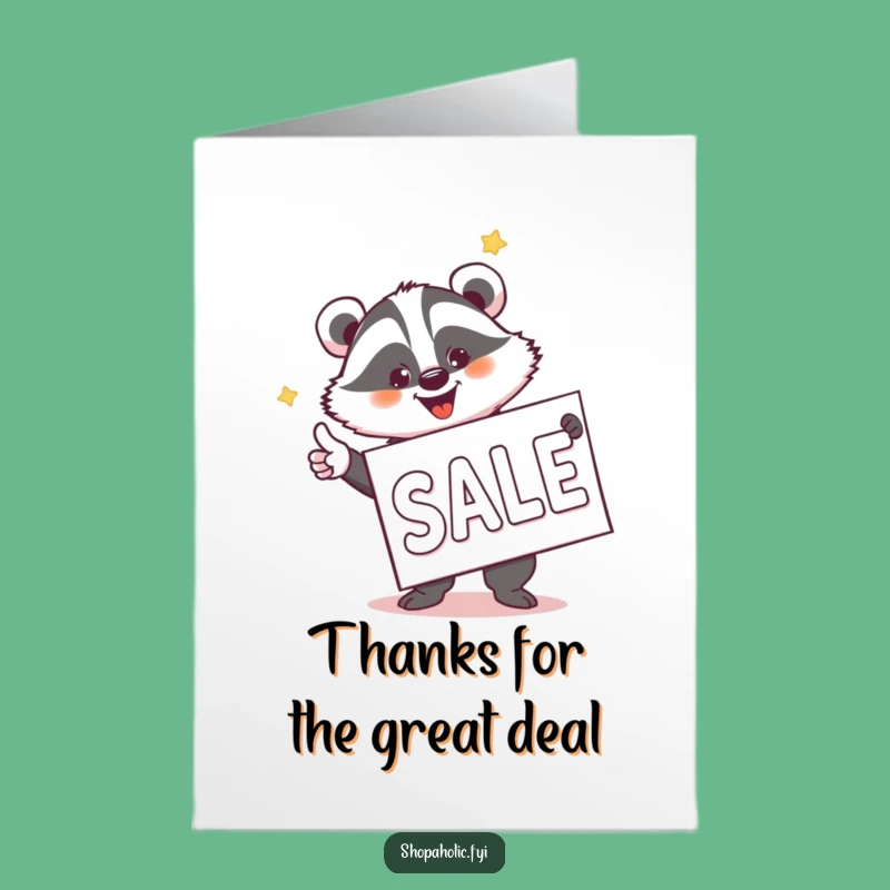 Free Printable Thank You Card: Badger Sale Pointing, Cute DIY Downloadable Gift