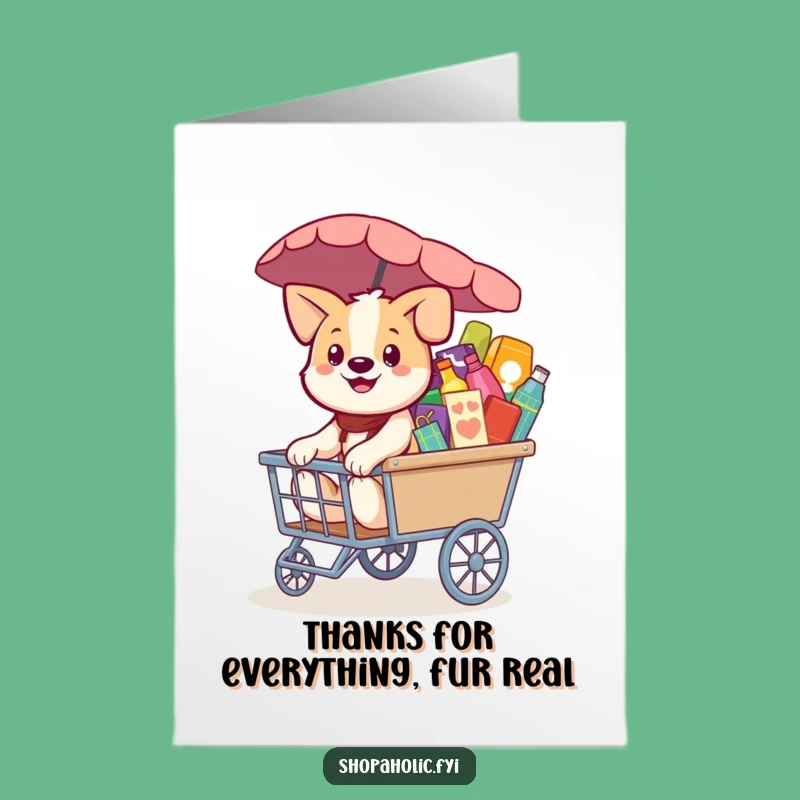 Free Printable Thank You Card: Dog Cart Thanks, Downloadable Gift