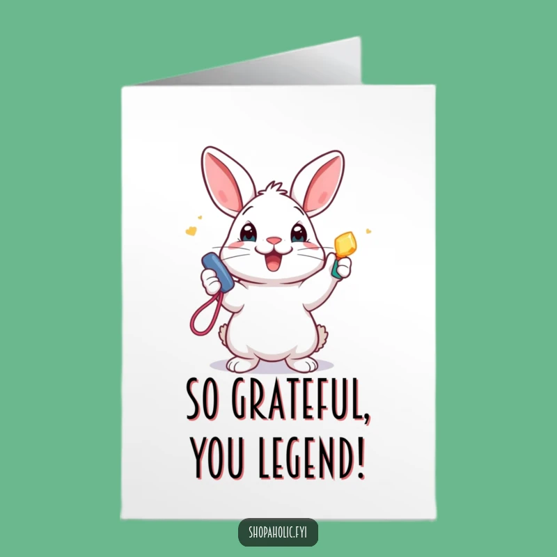 Free Printable Thank You Card: Funny Rabbit's Accessory Obsession, Downloadable Gratitude Gift