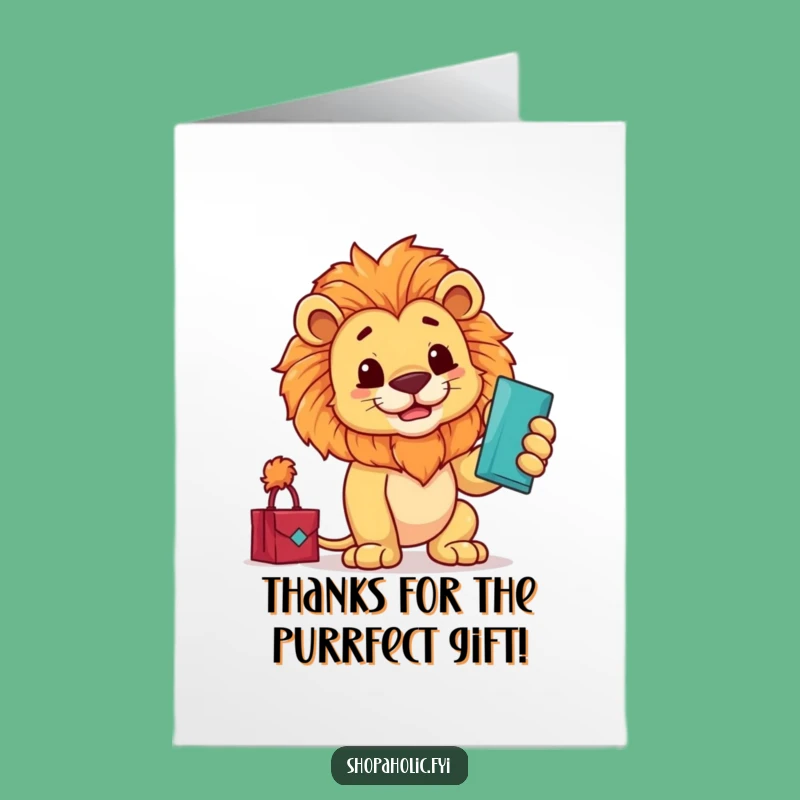 Regal Free Printable Thank You Card: Lion's Purchase Admiration