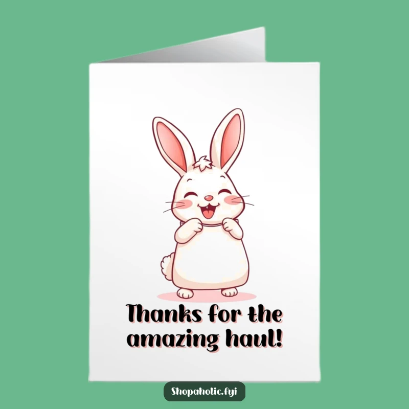 Free Printable Thank You Card: Bunny's Shopping Haul, Adorable Downloadable Gift