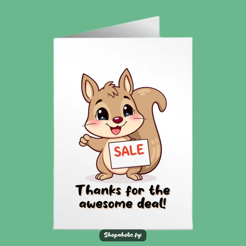 Free Printable Thank You Card: Squirrel Thanks You for Sales, Download!