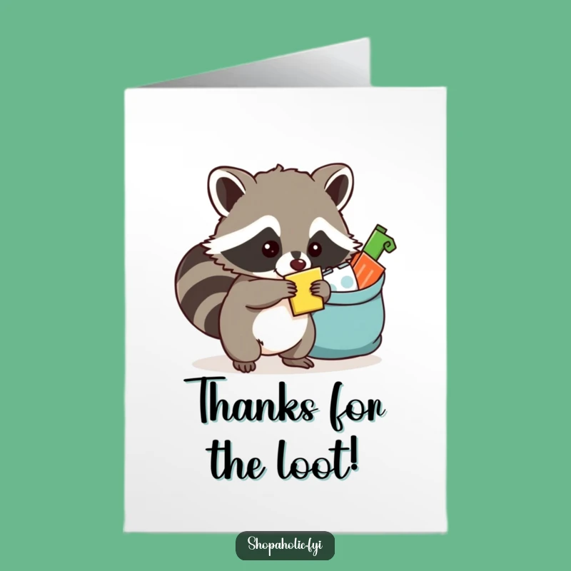 Free Printable Thank You Card: Raccoon's Generous Gift, Funny Downloadable