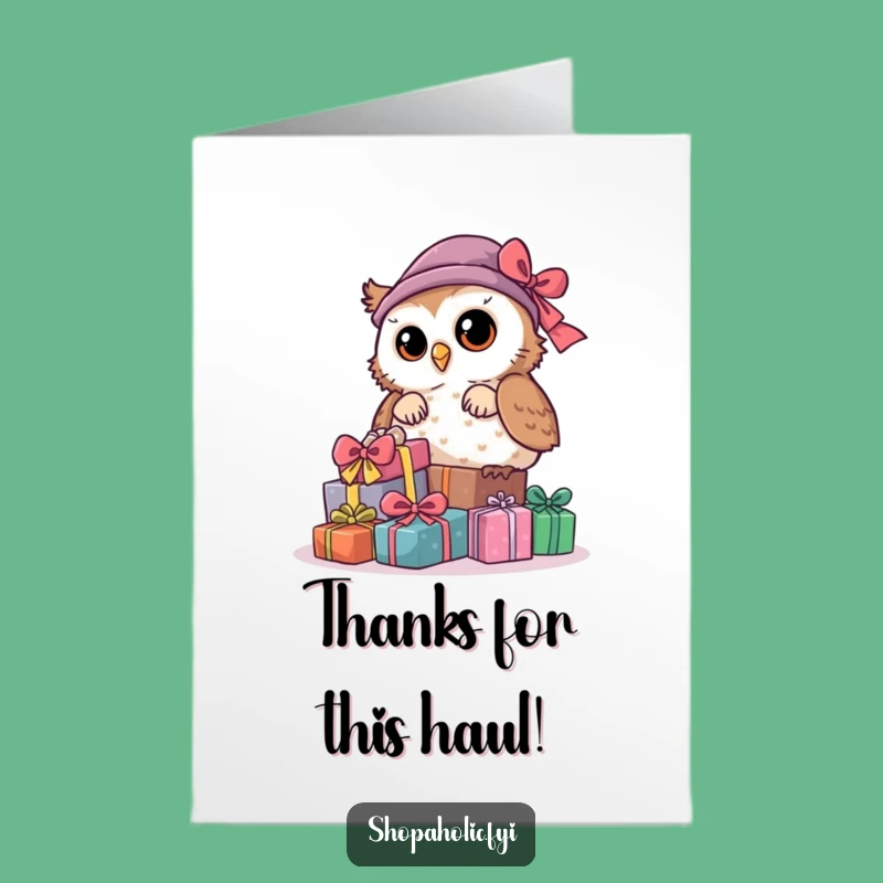 Free Printable Thank You Card: Owl's Grateful Peek, Funny Downloadable Thanks!