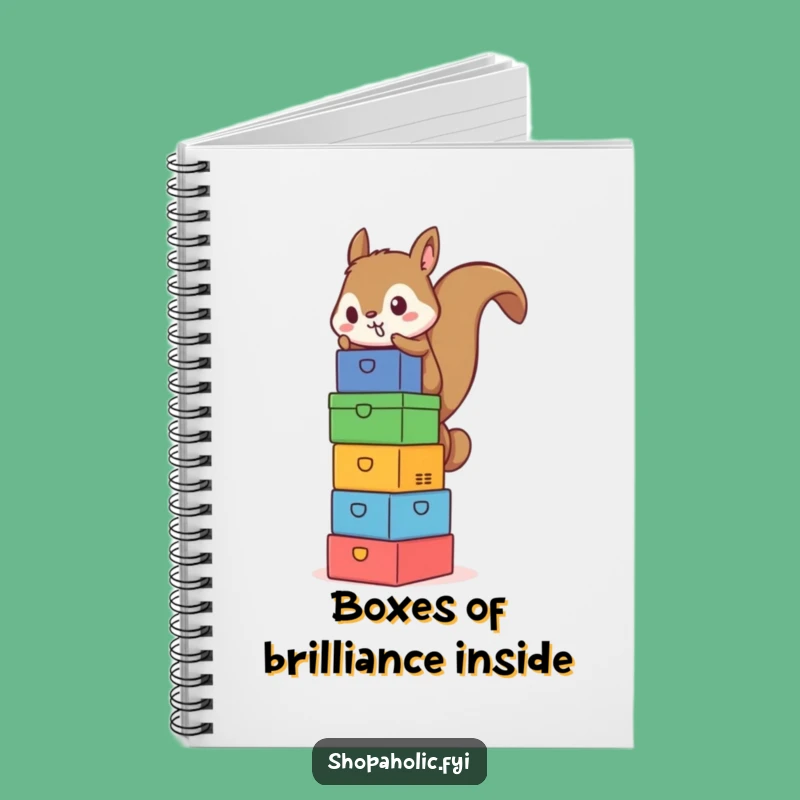 Funny Squirrel Box Tower Notebook - Organize Your Goals with Flair