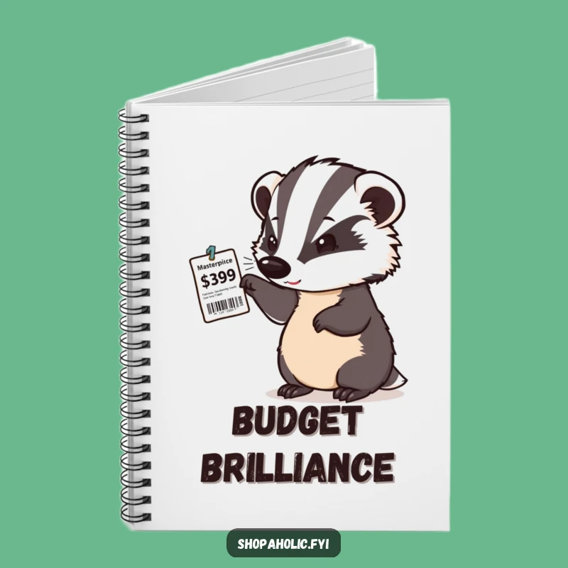 Funny Badger Bargain Log Notebook - Gift for Shoppers & Planners