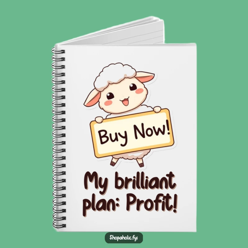 Funny Sheep Buy Now Notebook - Enthusiastic Planner Gift