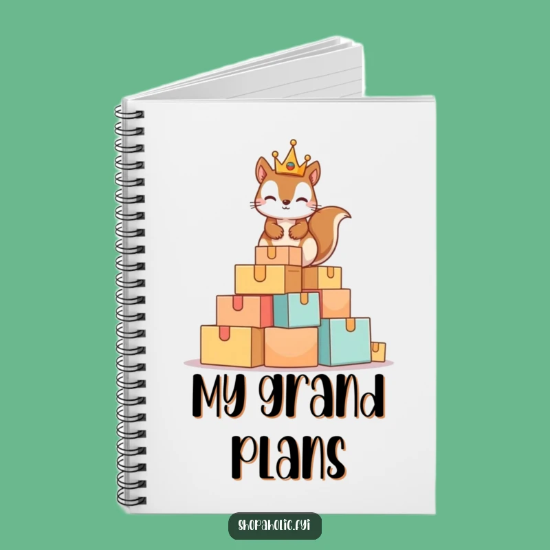 Funny Squirrel King Journal: Regal Cardboard Mountain Diary Gift