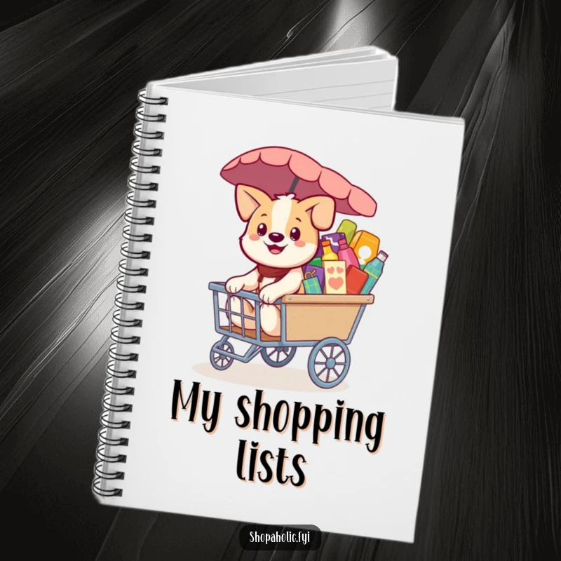 Funny Dog Notebook: A smiling dog pulling a merchandise cart, inspiring shopping lists and creative ideas, a unique gift.
