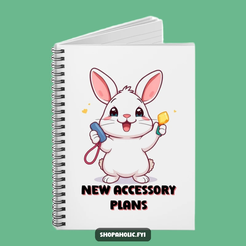 Funny Rabbit Notebook: Journal with excited bunny and new accessory, perfect for notes.