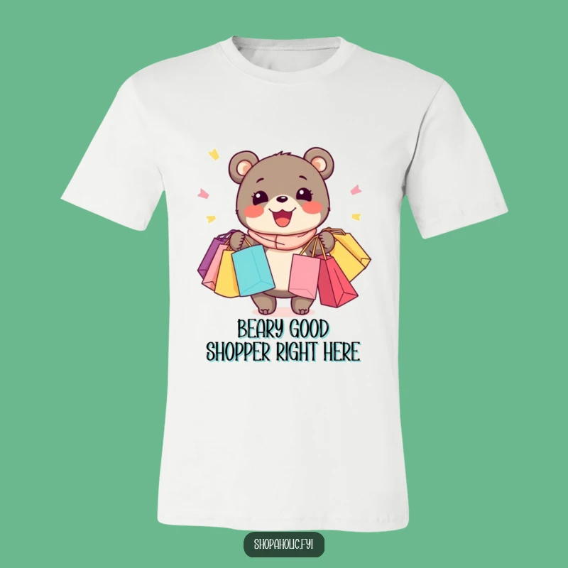 Funny Bear Shopping T-Shirt: Joyful Bear Haul Tee, Comfy & Funny Gift