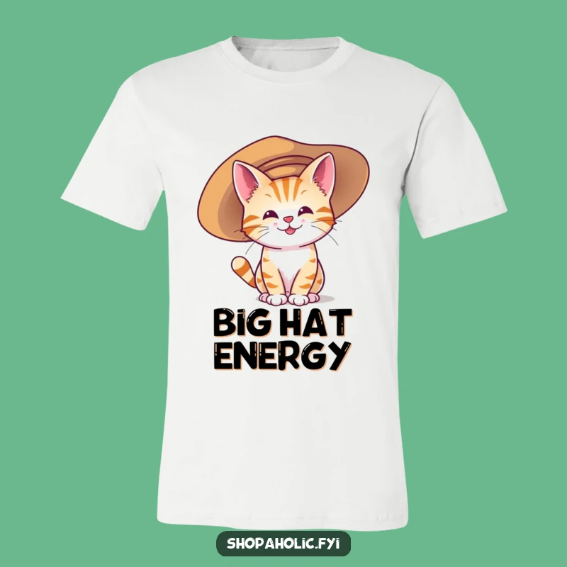 Funny Cat Fashionista Tee: Hilarious Oversized Hat Style for Cat Lovers
