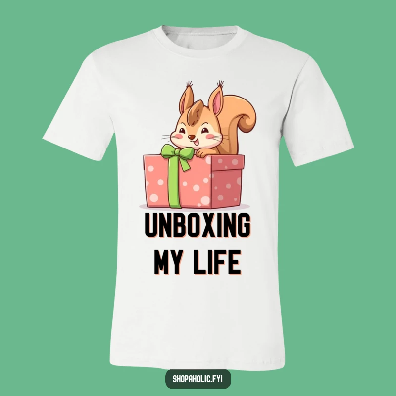 Funny Squirrel Gift Box T-Shirt: Wear Your Excitement with Nature's Humor