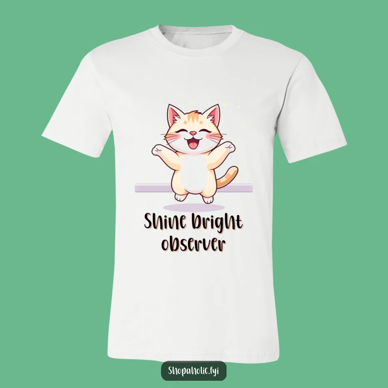 Funny Cat's Glitter Tee - Excitable Animal Lover's Shirt