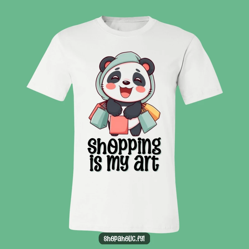 Funny Panda Shopping T-Shirt: Retail Therapy's Best Friend Tee
