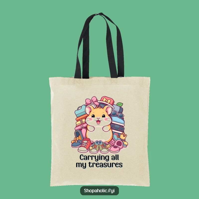 Funny Hamster Shoe Tote Bag: Cheerful Shopper Carry-All, Perfect Gift